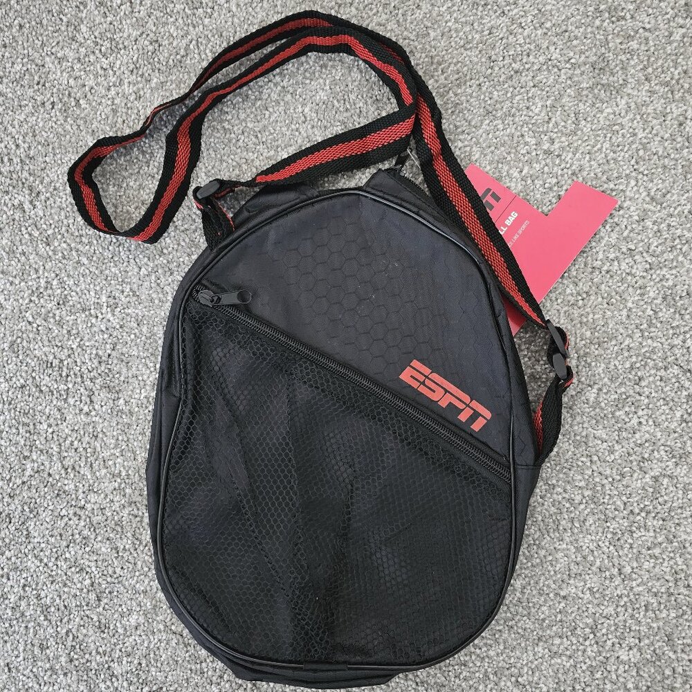 ESPN (black/red) PICKLEBALL BAG adjustable STRAP mesh POCKET